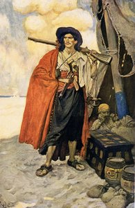 De boekanier was een schilderachtige kerel, begin 20e eeuw (boekillustratie) door Howard Pyle
