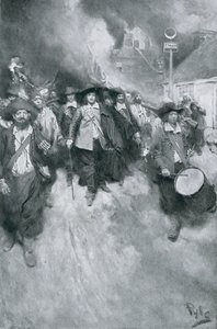 De brand van Jamestown, 1676, illustratie uit 
