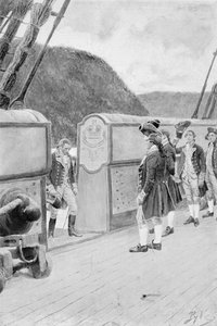 De ontsnapping van Arnold op de Britse sloep-oorlogsschip 