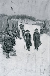 Washington en Steuben in Valley Forge, illustratie uit 