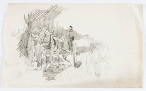 Zonder titel (Paardenkar) door Howard Russell Butler