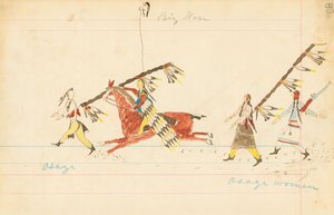 Osage, Grote Neus, Osage Vrouwen, 1874-75 door Howling Wolf