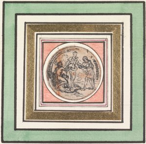 Ontwerp voor een medaille: Frederick en Augusta, Prins en Prinses van Wales