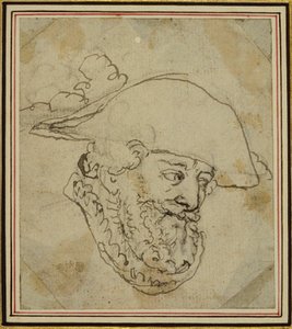 Hoofd van een man door Hubert Francois Gravelot