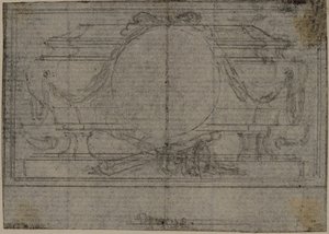 Studie voor En Tête Vignette in Tacitus "Tiberius, of De zes eerste boeken van de Annalen", Boek IV