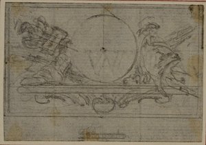 Studie voor En Tête Vignette in Tacitus "Tiberius, of De zes eerste boeken van de Annalen", Boek VI