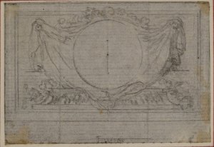 Studie voor En Tête Vignette in Tacitus "Tiberius, of De zes eerste boeken van de Annalen", Boek V door Hubert Francois Gravelot
