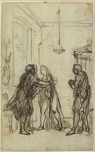 Studie voor Lucains "La Pharsale", Canto II door Hubert Francois Gravelot