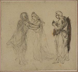 Studie voor Lucains "La Pharsale", Canto II door Hubert Francois Gravelot