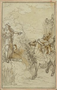 Studie voor Lucains "La Pharsale", Canto I door Hubert Francois Gravelot