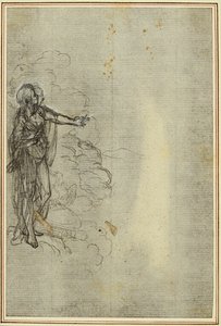 Studie voor Lucains "La Pharsale", Canto I, Staande vrouwenfiguur door Hubert Francois Gravelot