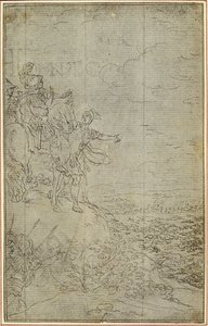 Studie voor Lucains "La Pharsale", Canto VII door Hubert Francois Gravelot