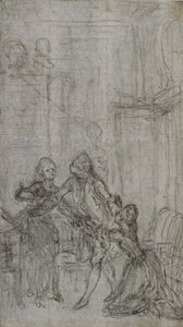 Studie voor vignet-frontispice in Charles-Simon Favart