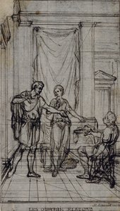 Studie voor vignet in "Contes Moraux" van Jean François Marmontel door Hubert Francois Gravelot