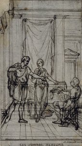 Studie voor vignet in "Contes Moraux" van Jean François Marmontel