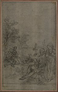 Studie voor het vignet van Lucretius