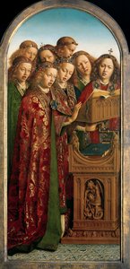 Zingende Engelen, van de linker vleugel van het Lam Gods door Hubert & Jan van (1390 1441) Eyck