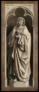 St. Johannes de Evangelist, van het exterieur van de rechter vleugel van het Lam Gods door Hubert & Jan van (1390 1441) Eyck