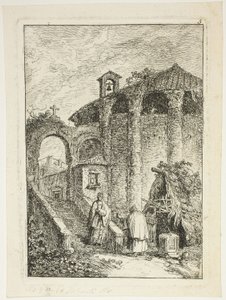 Oude tempel, plaat vijf uit Les Soirées de Rome