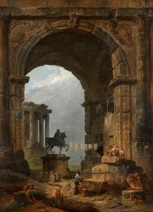 Antieke Caprice met het Standbeeld van Marcus Aurelius