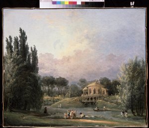In een park door Hubert Robert