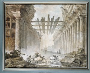 Kudde in de ruïnes van een tempel door Hubert Robert