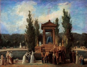 Monument opgericht in de Tuilerieën ter ere van Jean Jacques Rousseau door Hubert Robert