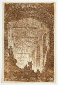 De Antieke Galerij, plaat tien uit Les Soirées de Rome door Hubert Robert