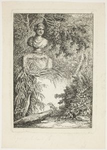De Buste, plaat twee uit Les Soirées de Rome door Hubert Robert