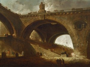 De Oude Brug door Hubert Robert