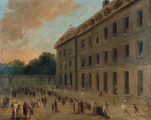 De gevangenen van Saint-Lazare, ca. 1794 door Hubert Robert