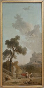 Uitzicht vanaf een terras door Hubert Robert