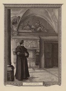 Monnik en Madonna door Hubert von (after) Herkomer