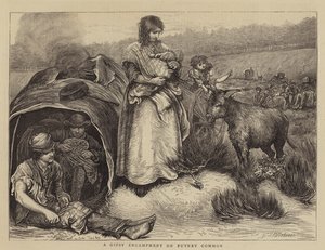 Een zigeunerkamp op Putney Common door Hubert von Herkomer