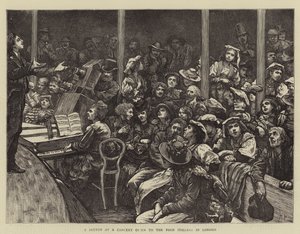 Een schets bij een concert gegeven aan de arme Italianen in Londen door Hubert von Herkomer