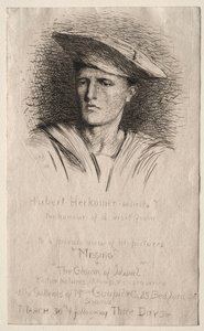 Hoofd van een jonge man door Hubert von Herkomer