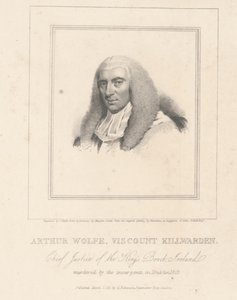 Arthur Wolfe, burggraaf Killwarden, gegraveerd door G. Robinson door Hugh Douglas Hamilton