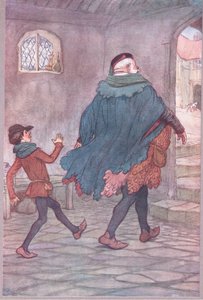 Exeunt Falstaff en Robin, illustratie uit The Merry Wives of Windsor, 1910