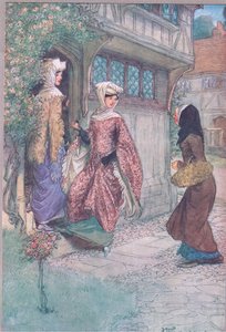 Ga met ons mee en kijk, illustratie uit The Merry Wives of Windsor, 1910 door Hugh Thomson