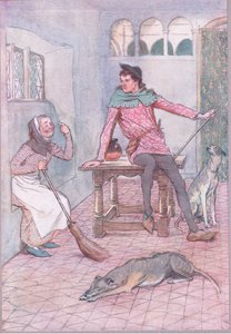 Heeft uw eer geen gebrek boven uw oog?, illustratie uit The Merry Wives of Windsor, 1910 door Hugh Thomson