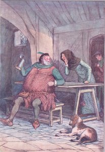 Trouwen is het korte en lange ervan, illustratie uit The Merry Wives of Windsor, 1910 door Hugh Thomson