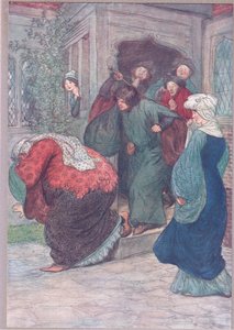Uit mijn deur, heks, illustratie uit The Merry Wives of Windsor, 1910