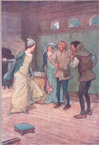 Leeg het daar in de modderige sloot, illustratie uit The Merry Wives of Windsor, 1910