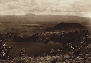 Mexico: La Caldera, gedoofde vulkanen in de omgeving van de hoofdstad Mexico (z/w foto) door Hugo Brehme