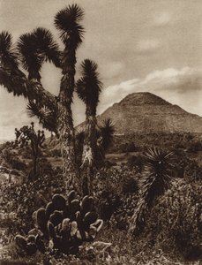Mexico: San Juan Teotihuacan, piramide van de maan (zwart-wit foto)