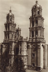 Mexico: San Luis de Potosi, La Catedral (z/w foto) door Hugo Brehme