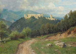 De ruïne Starhemberg in het Piestingtal door Hugo Darnaut