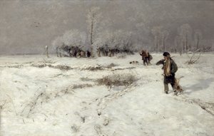 Jacht in de Sneeuw door Hugo Muhlig