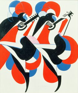 Dansende muzikanten door Hugo Scheiber