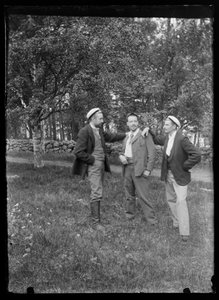 Paul en Hugo Simberg en Einar Relander in het Niemenlautka Park door Hugo Simberg